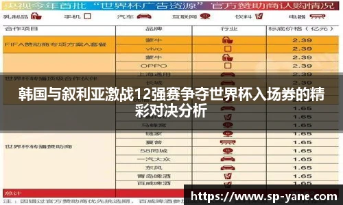 韩国与叙利亚激战12强赛争夺世界杯入场券的精彩对决分析