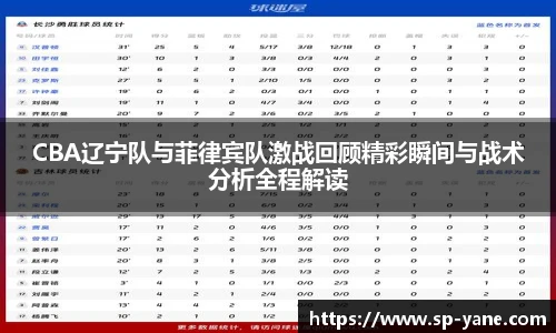 CBA辽宁队与菲律宾队激战回顾精彩瞬间与战术分析全程解读