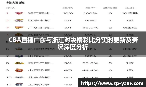 qy千亿CBA直播广东与浙江对决精彩比分实时更新及赛况深度分析